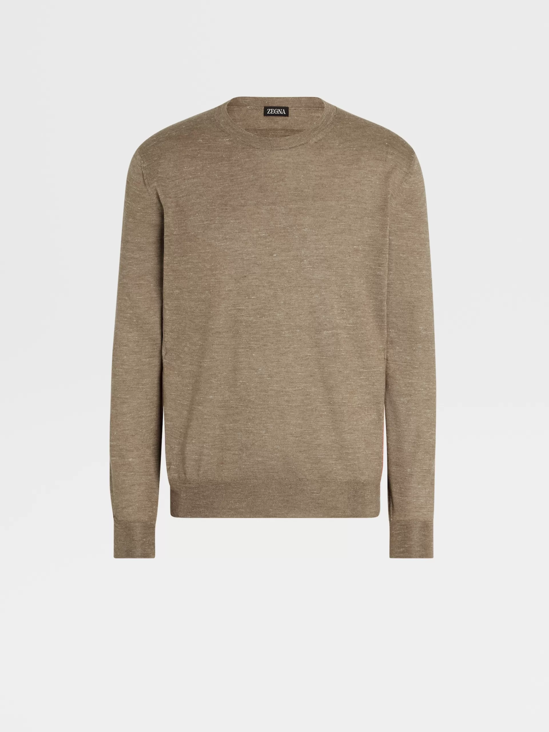 Flash Sale ZEGNA Col Ras Du Cou En Maille De Soie, Cachemire Et Lin Camel