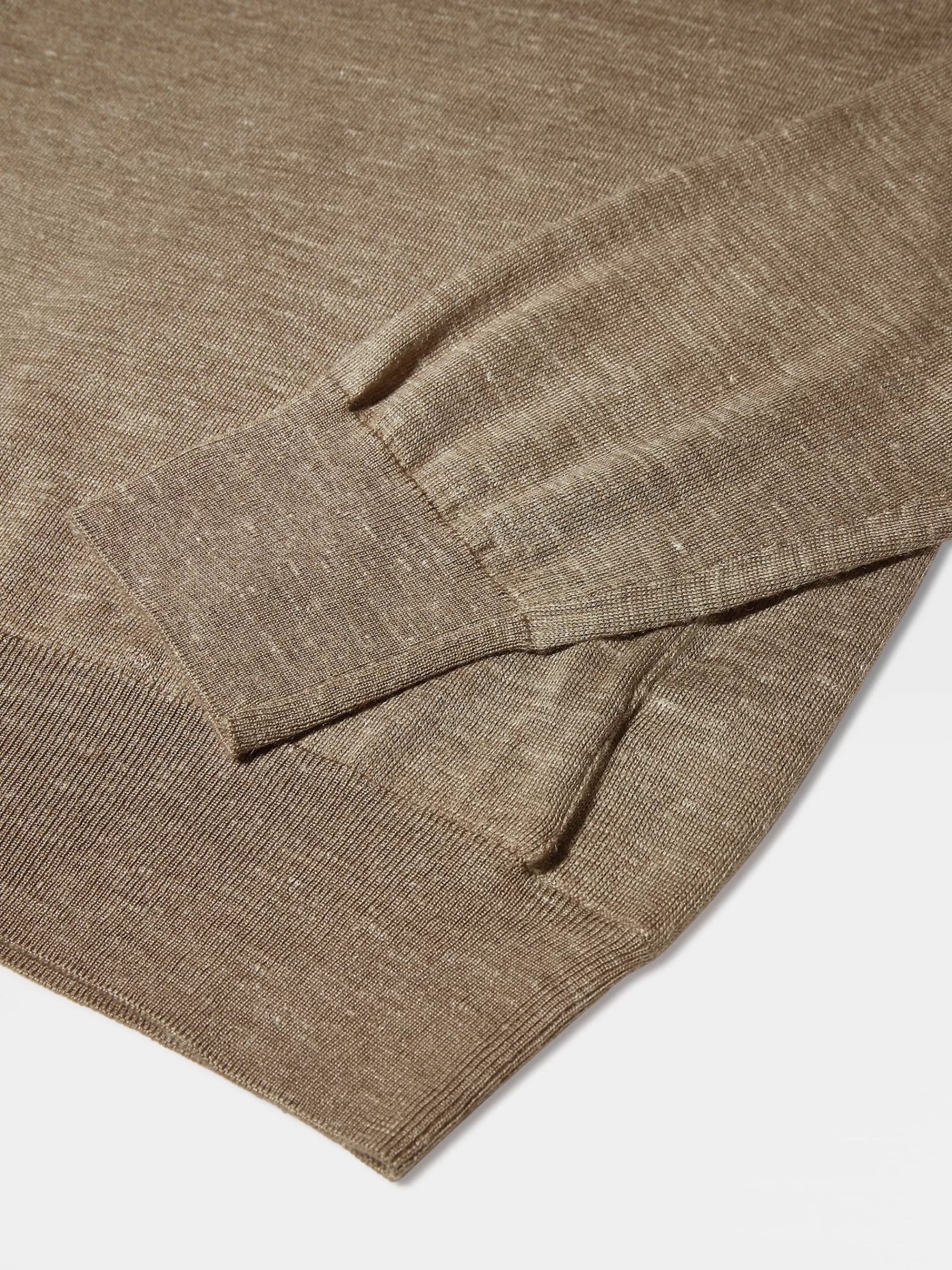 Flash Sale ZEGNA Col Ras Du Cou En Maille De Soie, Cachemire Et Lin Camel