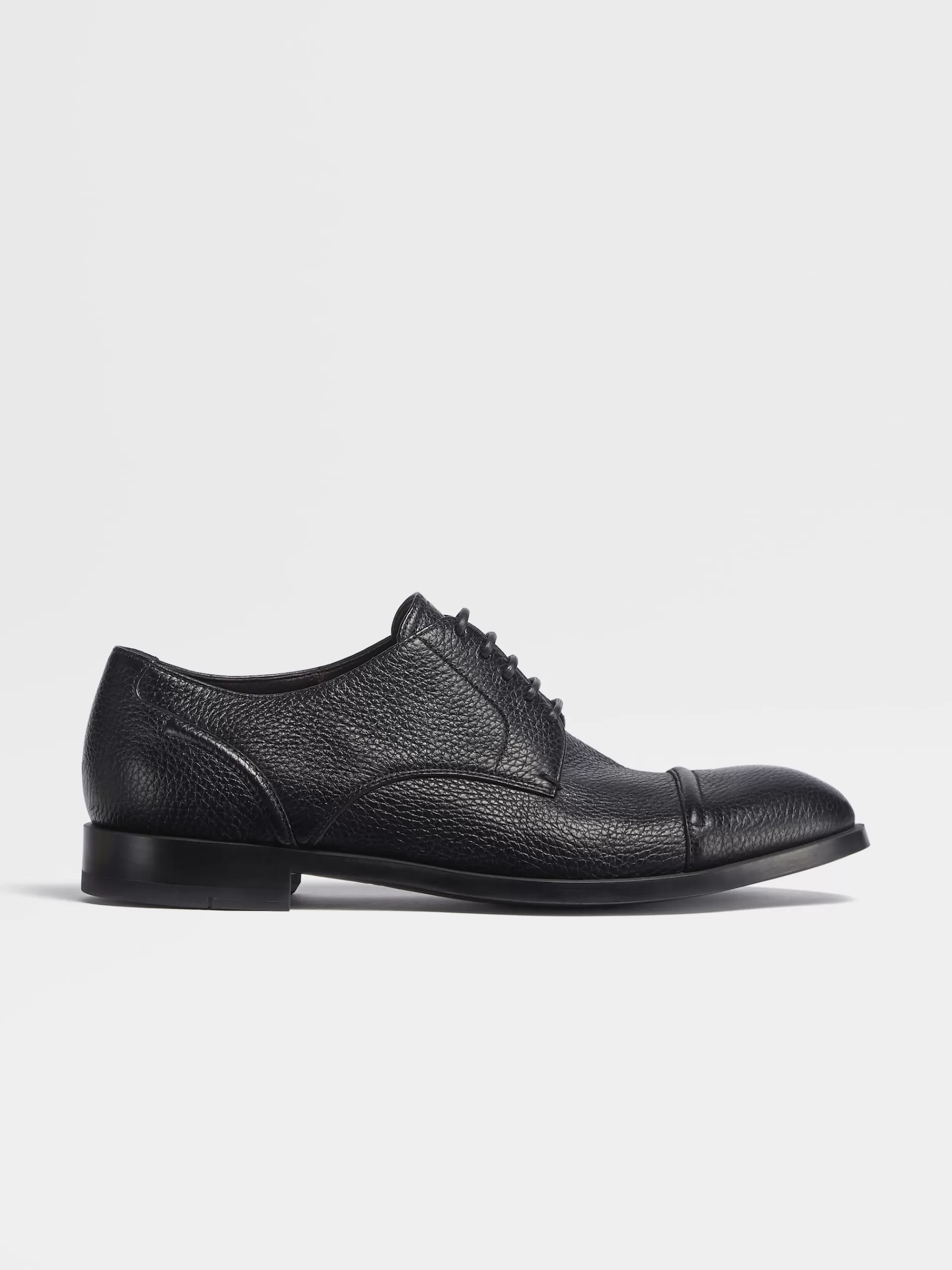 Best ZEGNA Derbies A Bout Droit Siena Flex En Cuir De Cerfs Noir