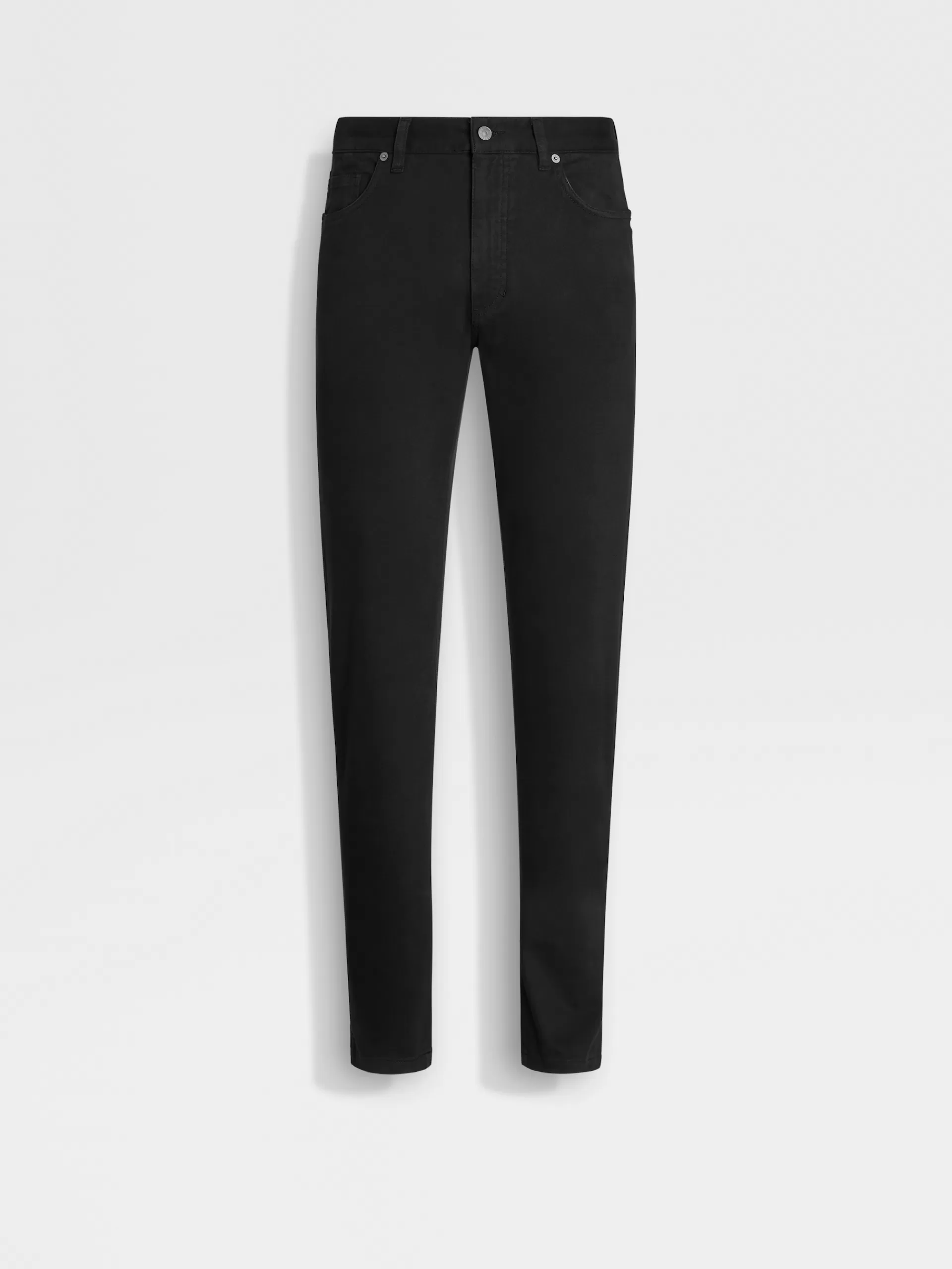 Cheap ZEGNA Jean City A Cinq Poches Teint En Piece En Gabardine De Coton Extensible Noir