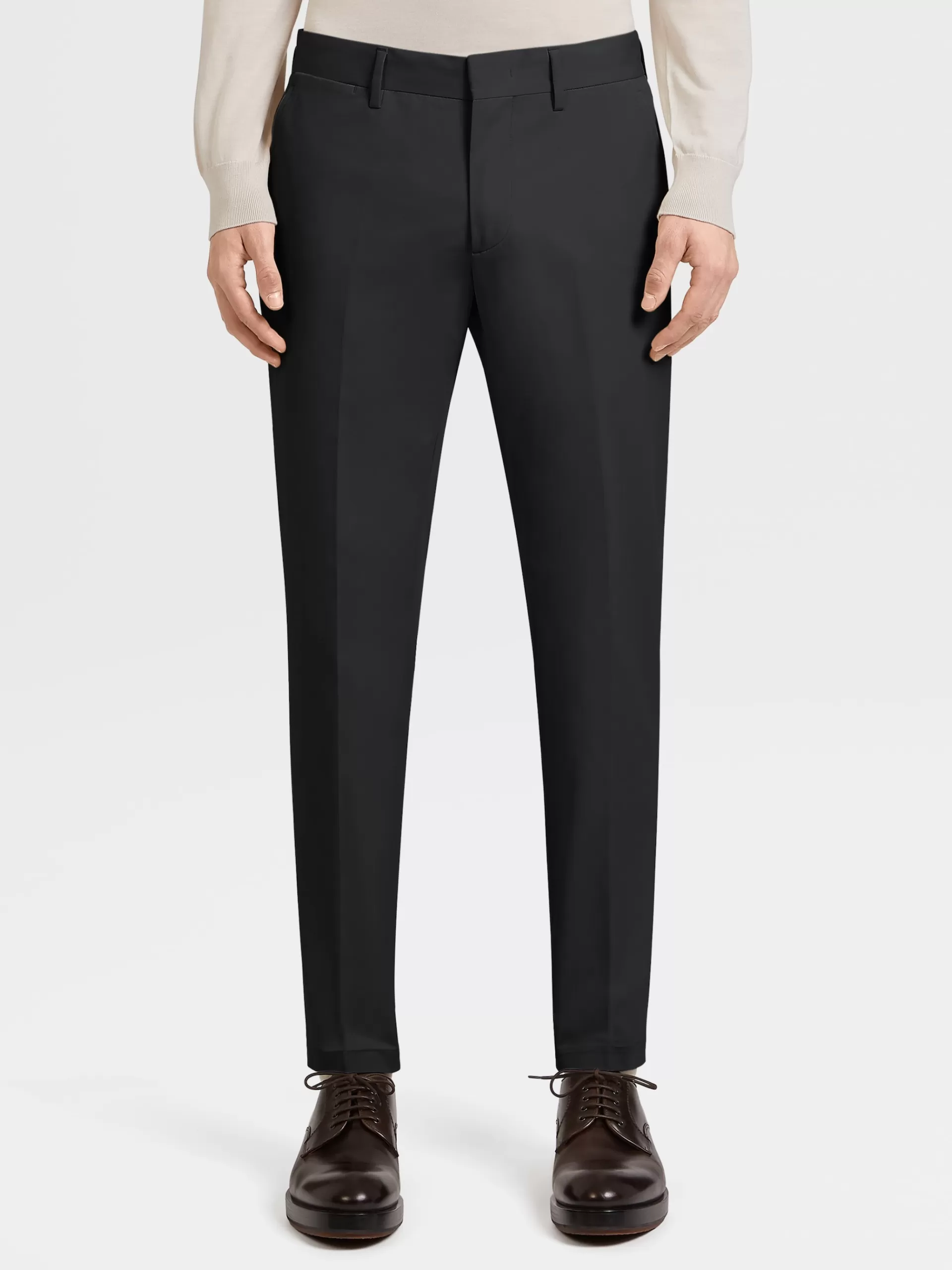 Discount ZEGNA Pantalon En Coton Extensible Noir