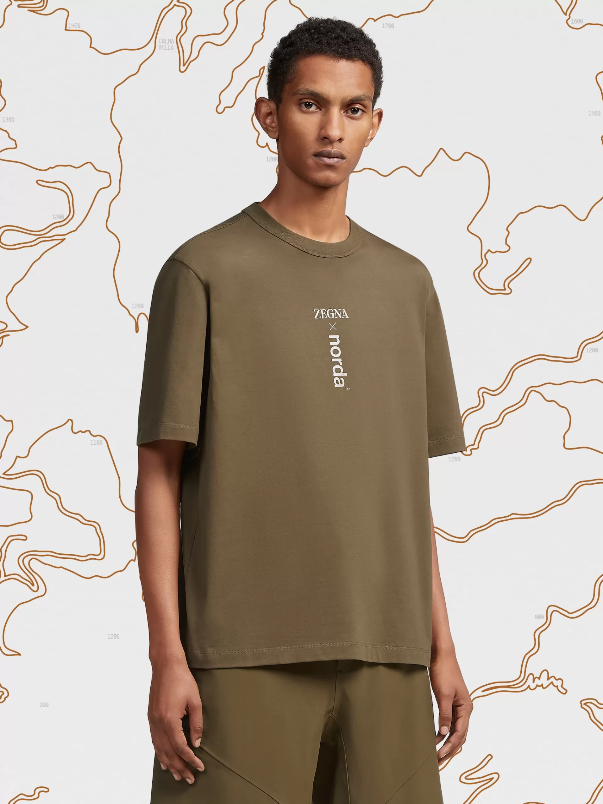 Best Sale ZEGNA T-Shirt Manches Courtes A Motif En Coton #Usetheexisting™ X Norda™ Vert Olive