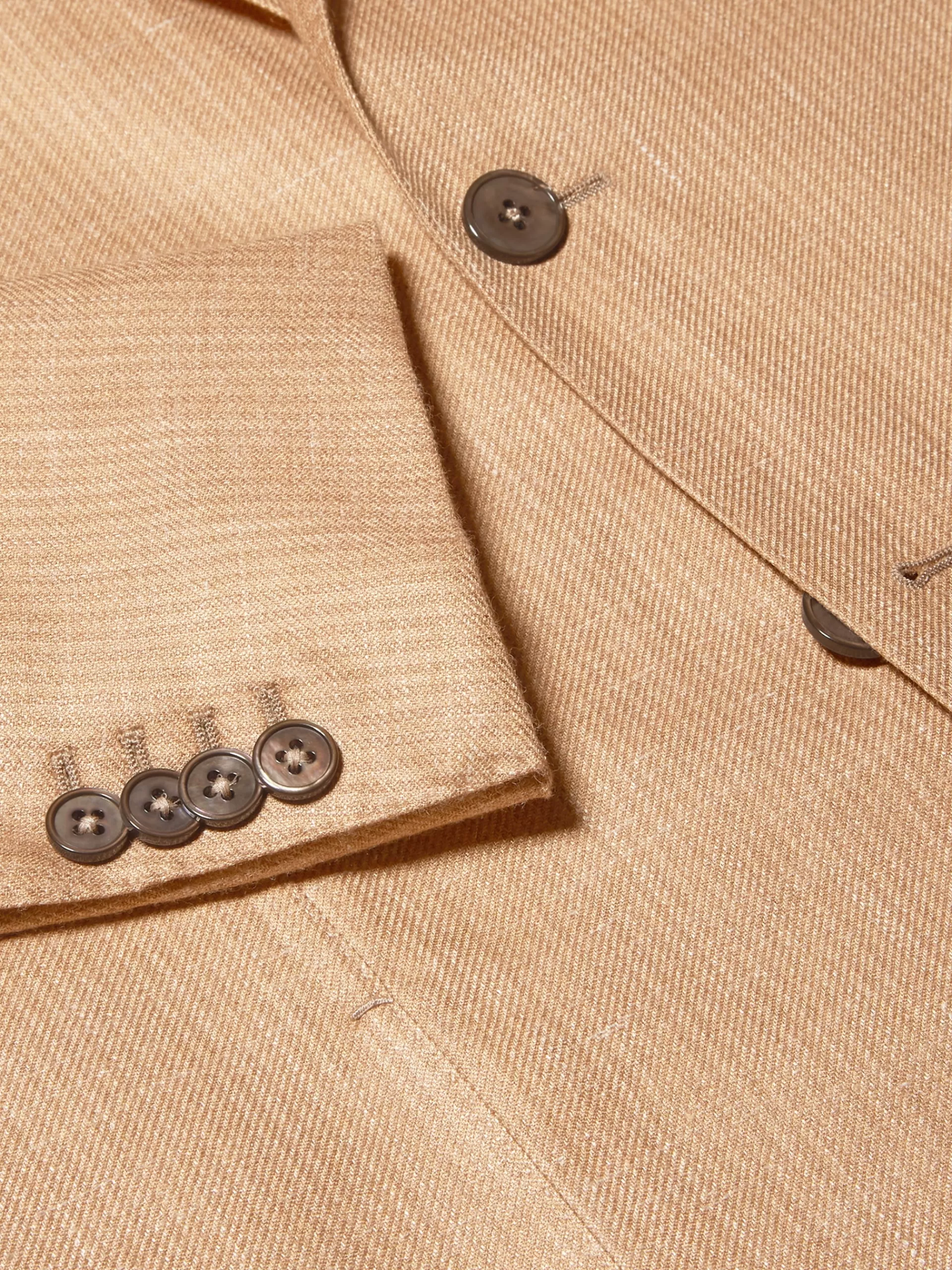 Store ZEGNA Veste Chemise En Soie, Cachemire Et Lin Beige Clair A Fines Rayures Beige Clair/Beige